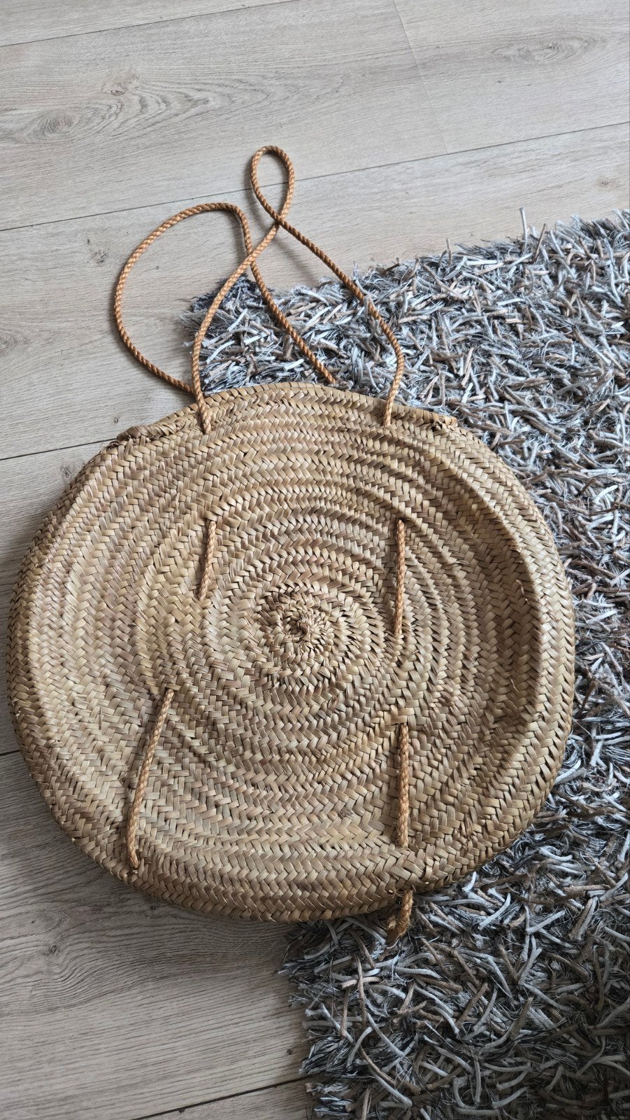 Vintage rietstas komt uit Indonesië, Sieraden, Tassen en Uiterlijk, Ophalen of Verzenden, Zo goed als nieuw, 30 cm of meer, Minder dan 35 cm