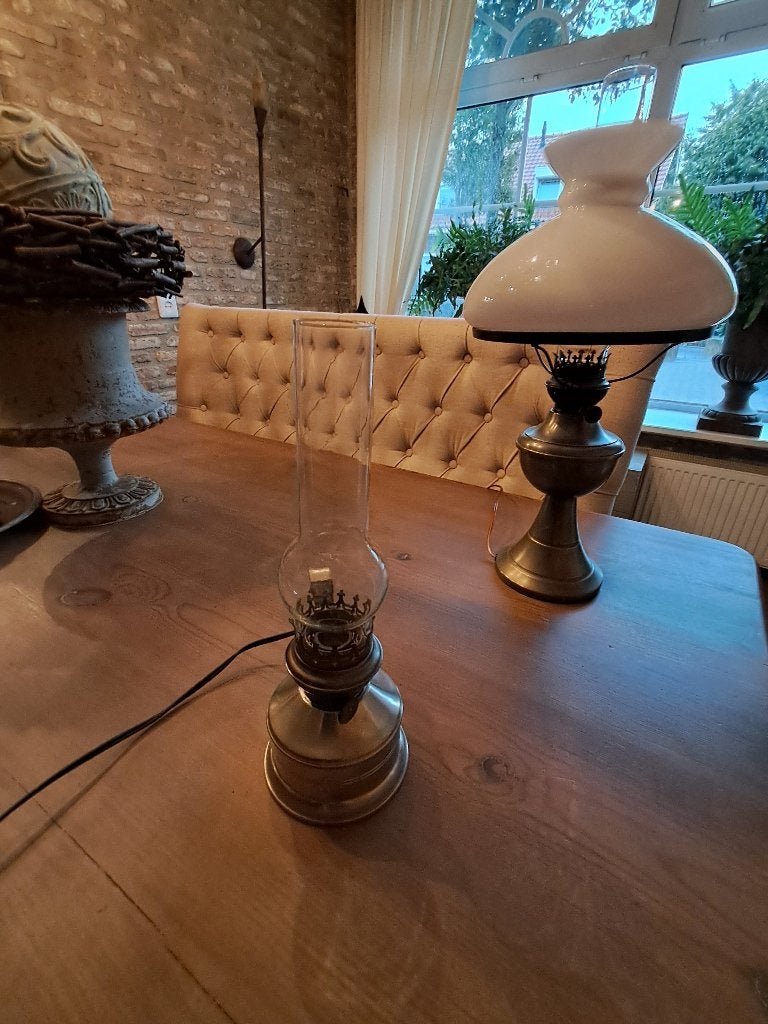 Tinnen tafellamp, Ophalen, Gebruikt, Vintage, Sfeerlamp