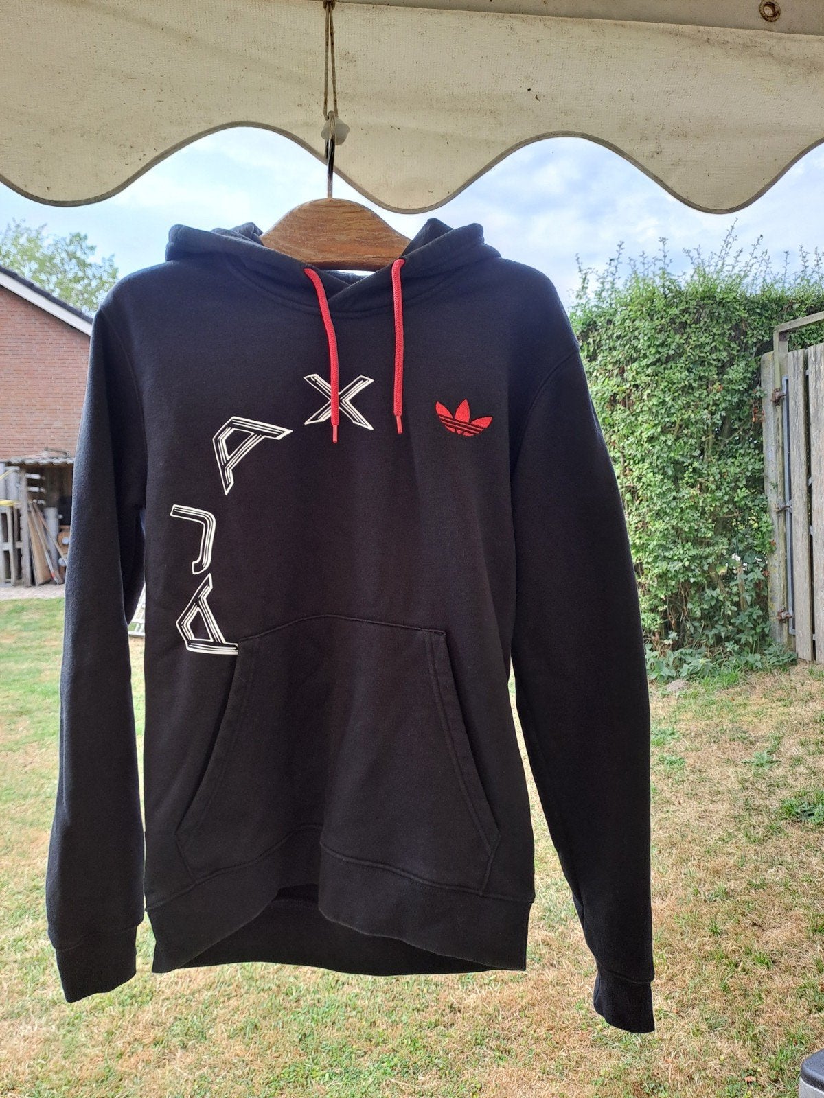 Mooie Ajax hoodie Adidas zwart - Maat S, Verzenden, Zo goed als nieuw, Zwart