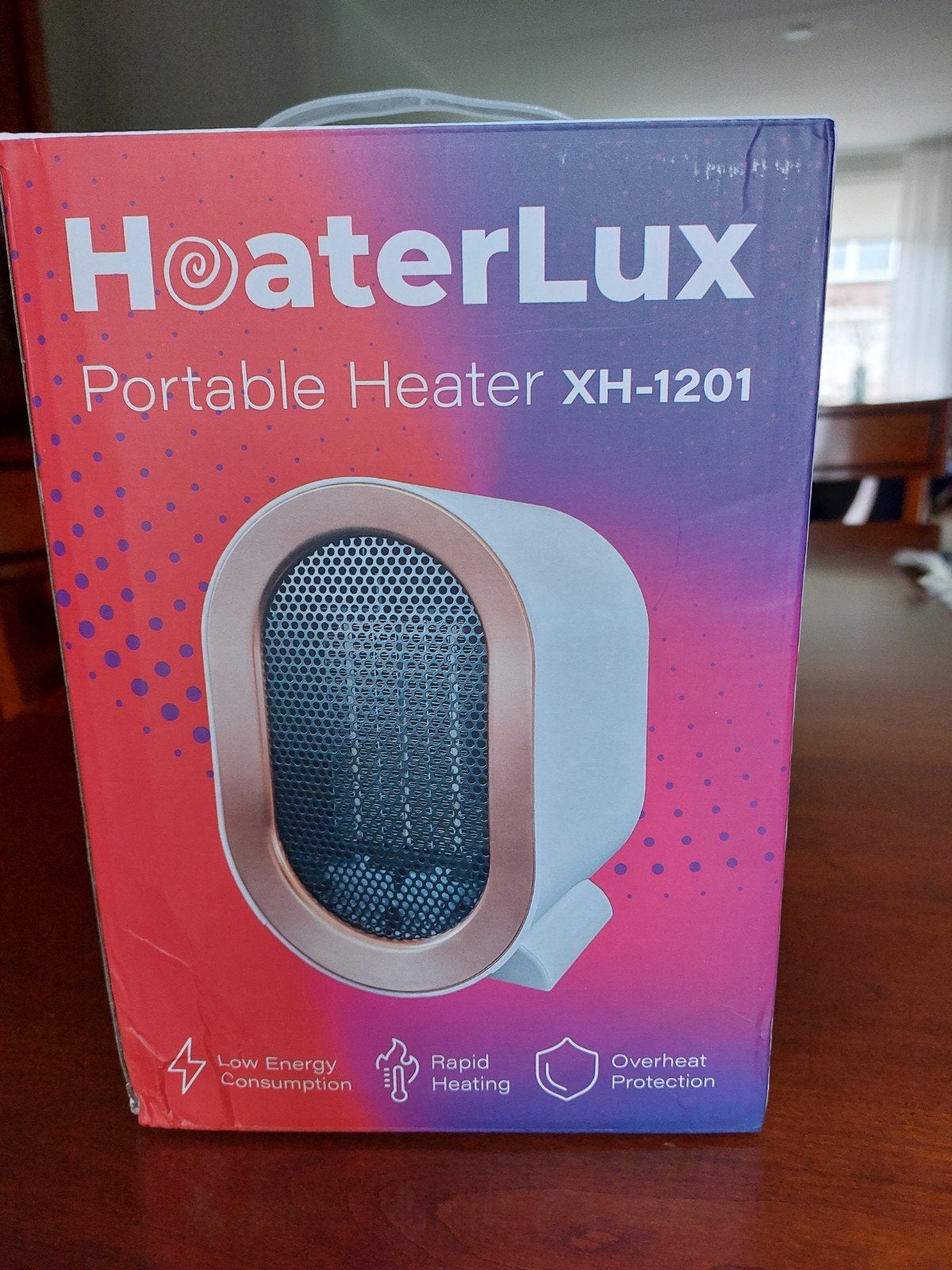 Heather luxe draagbare verwarming met thermostaat, Verzenden, Wandairco, Minder dan 60 m³, 3 snelheden of meer