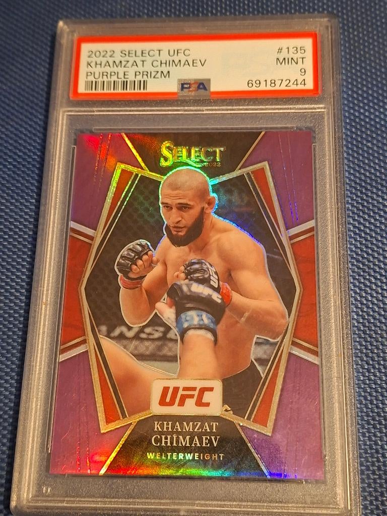 2022 Panini Select UFC Khamzat Chimaev /60 PSA 9, Hobby en Vrije tijd, Stickers en Plaatjes, Ophalen of Verzenden, Zo goed als nieuw
