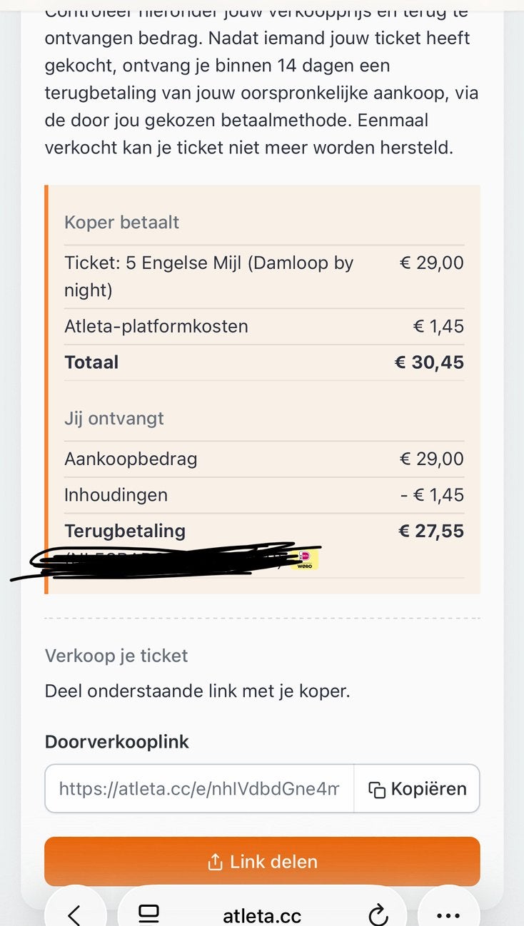 1x ticket damloop by night 5EM, Eén persoon, Overige soorten, Overige typen