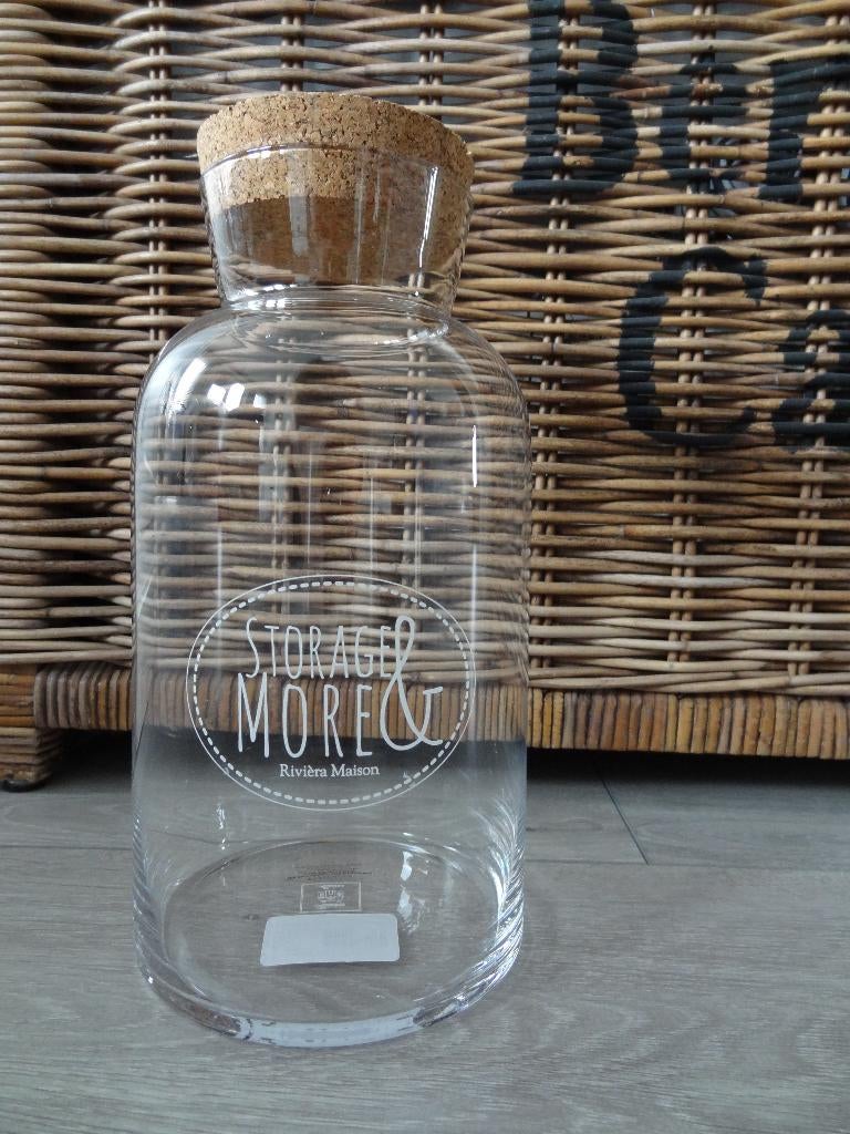 NIEUW! Rivièra Maison Storage & More L Voorraadpot, Ophalen of Verzenden, Nieuw, Glas, Pot, Bus of Blik