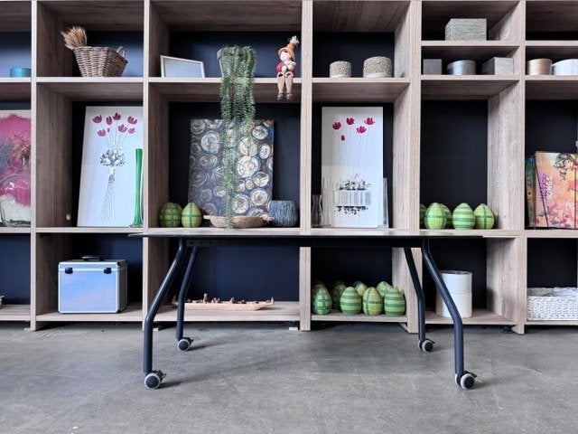 Tafel met wielen/ kantinetafel 160x80xH74 cm, 80€/st, 2st, Gebruikt, Vier personen, Rechthoekig, 50 tot 100 cm