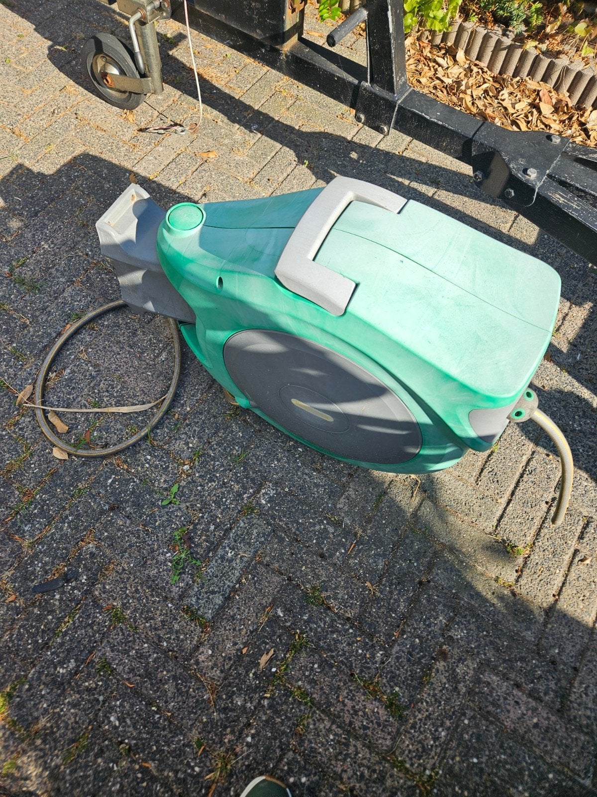Hozelock slangenhaspel 25m - terugdraai vergrendeling defect, Tuin en Terras, Ophalen of Verzenden, Gebruikt, Tuinslanghaspel