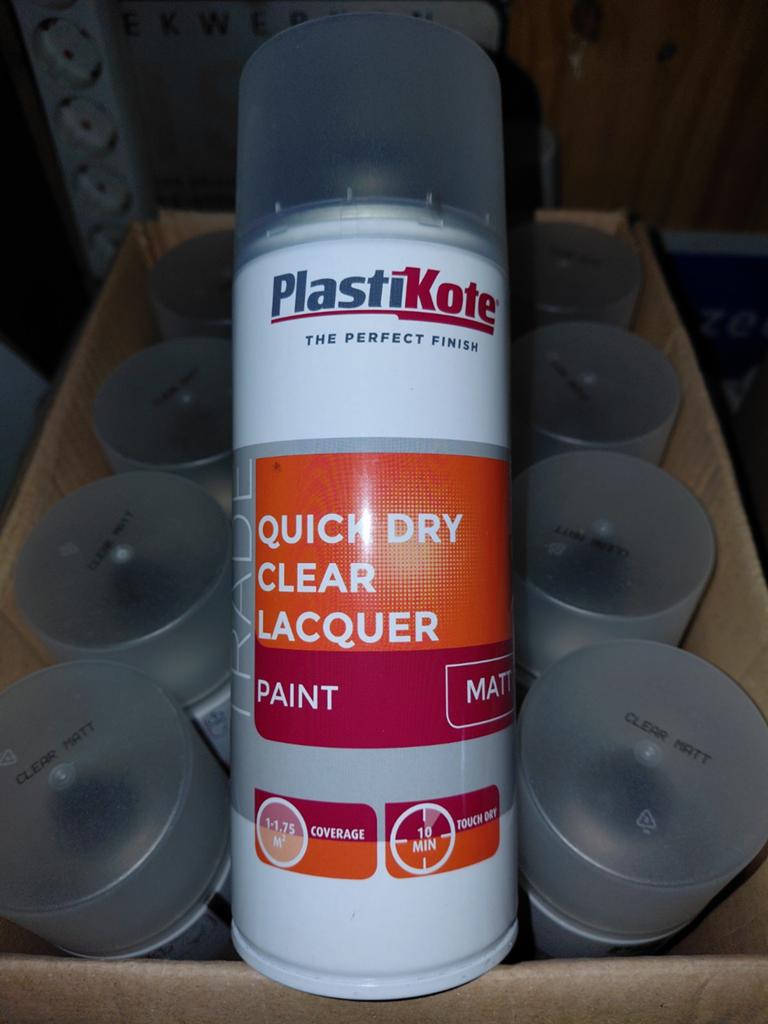 Plasti Kote spuitbussen 400 ml, blanke matte lak., Ophalen of Verzenden
