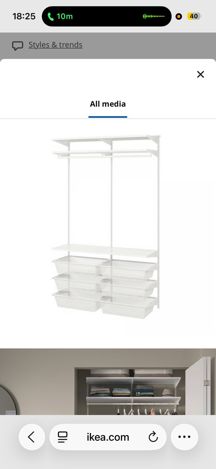 BOAXEL closet, Huis en Inrichting, Kasten | Kledingkasten, Ophalen, Gebruikt, 100 tot 150 cm, 200 cm of meer