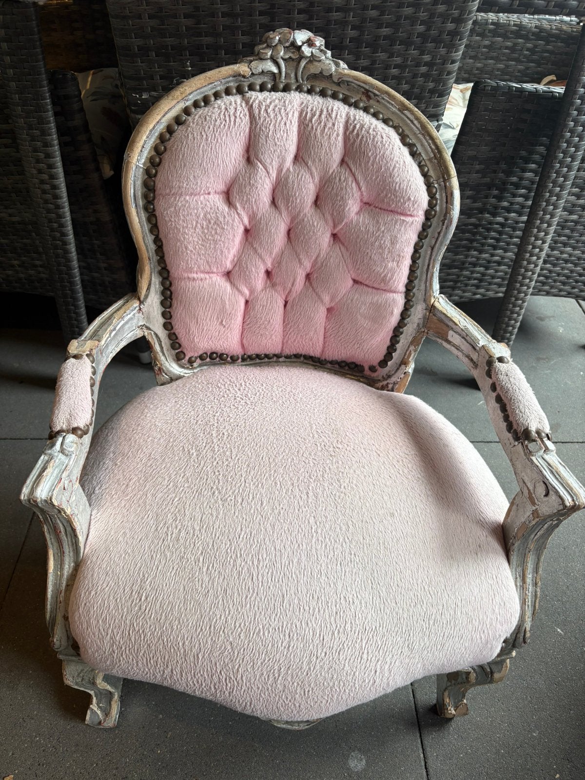 Brocante roze stoel voor kinderen, Ophalen