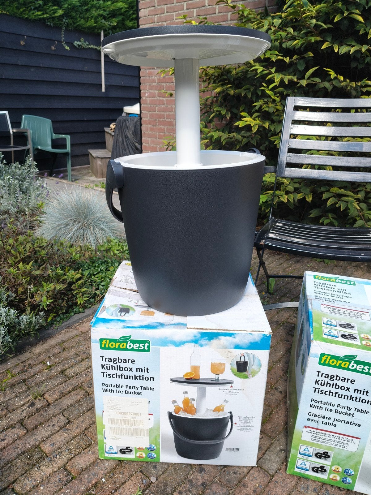 Florabest draagbare koelbox met tafel, Ophalen, Nieuw, Rond, Kunststof