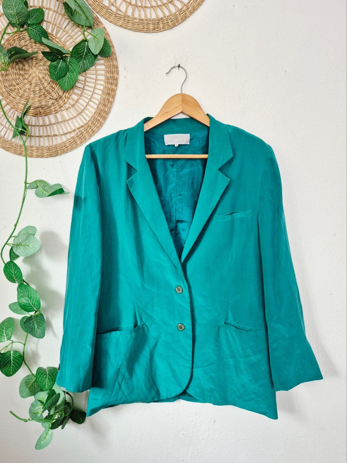 Vintage zijden blazer M, Maat 38/40 (M), Verzenden, Zo goed als nieuw, Vintage