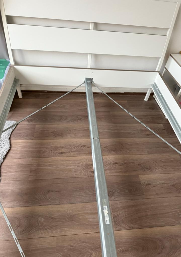 Ikea Bed 140x200, Ophalen, Wit, Tweepersoons, 140 cm
