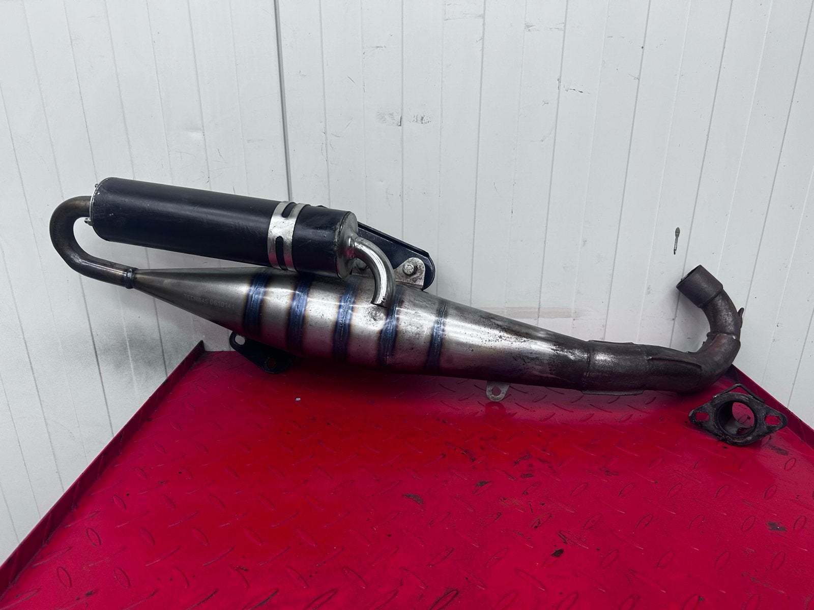 Tecnigas RS-2 Uitlaat Piaggio/Gilera 125/172/180cc 2-takt, Ophalen of Verzenden, Gebruikt, Uitlaat, Overige merken