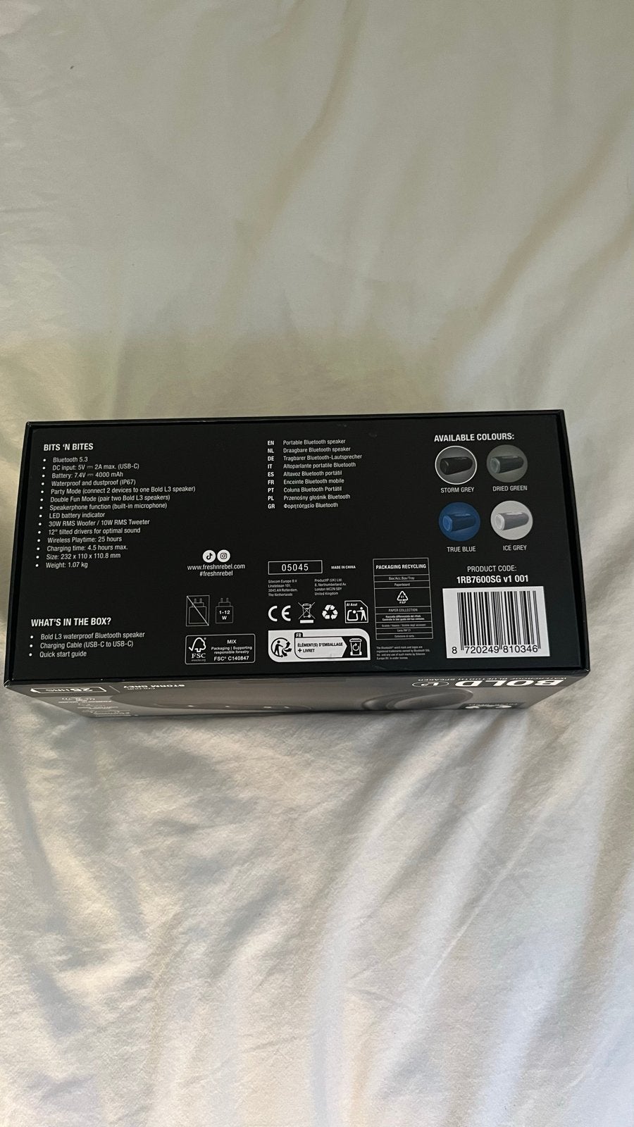 Foto 4 van Fresh 'n Rebel Bold L3 Draagbare Bluetooth Speaker grey