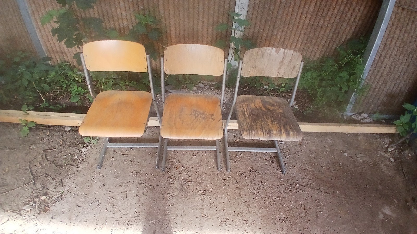 3 oude school stoeltjes., Ophalen, Gebruikt, Hout, Drie