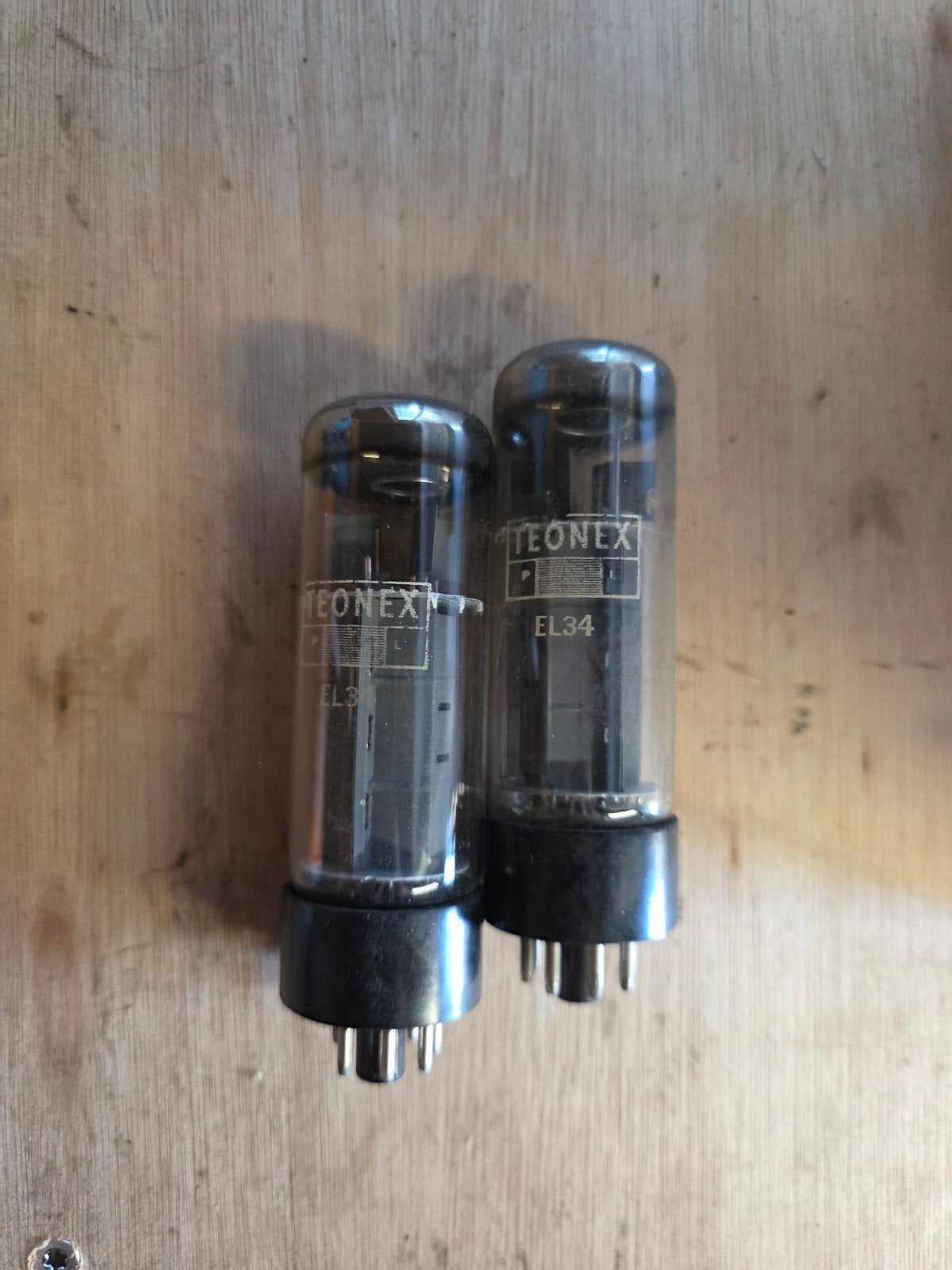 2x Teonex EL34 eindbuis / buizen – vintage – paar, Ophalen of Verzenden