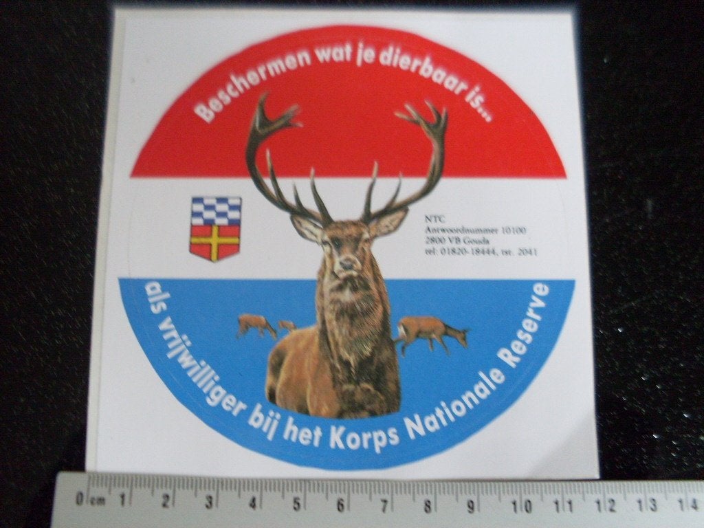 sticker vrijwilliger korps nationale reserve logo ntc 11x, Verzamelen, Verzenden, Zo goed als nieuw, Bedrijf of Vereniging