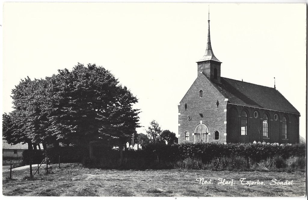 Sondel, Ned. Herf. Tsjerke - Opruimingskaart, Verzenden, 1980 tot heden, Ongelopen, Friesland