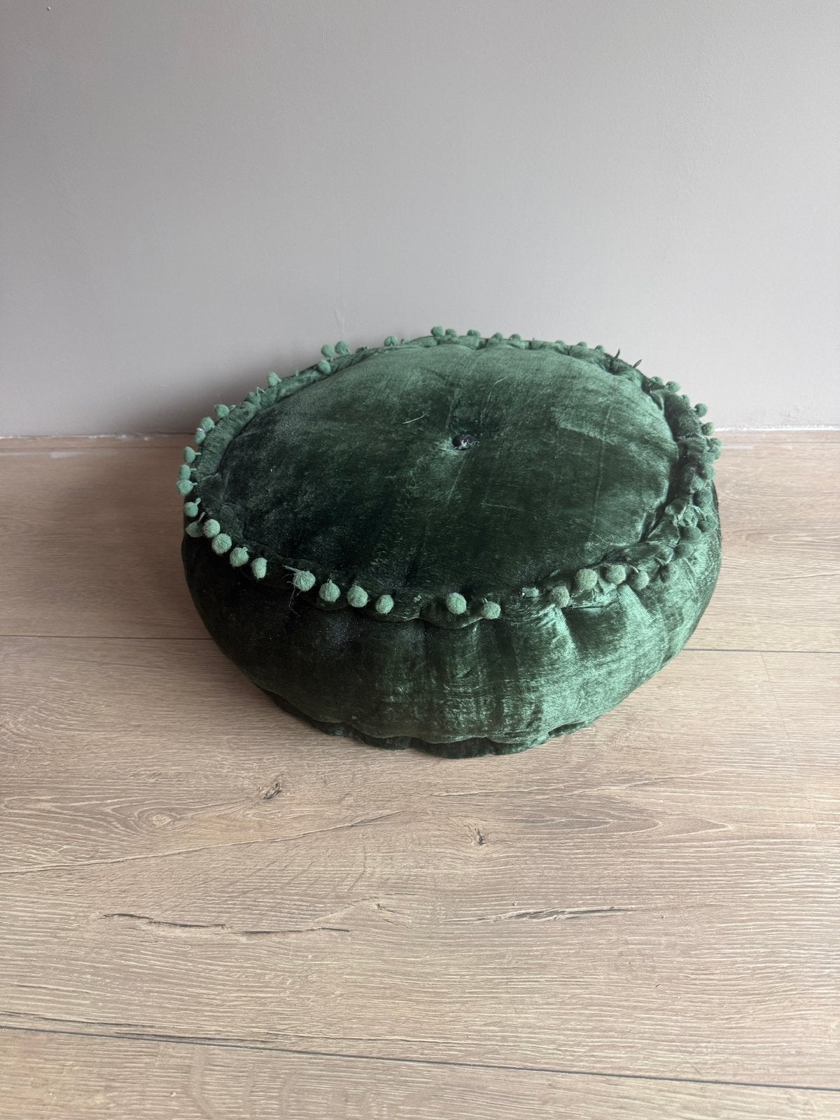 • Marrakech poefje groen / poef / vloerkussen •, Ophalen of Verzenden, Zo goed als nieuw, Rond, Minder dan 50 cm