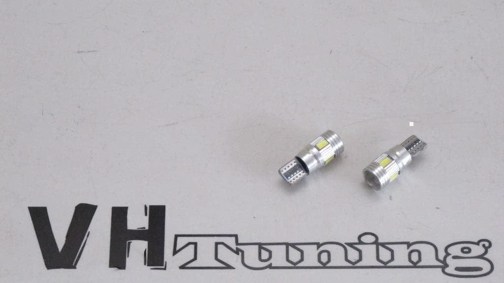 12V T10 LED W5W 6SMD canbus proof 6000K met lens, Ophalen of Verzenden