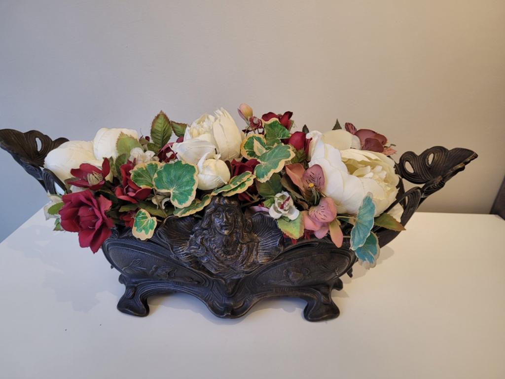 BRONZEN JARDINAIRE ARTDECO STIJL., Ophalen of Verzenden