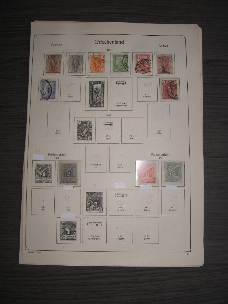 Griekenland 1901 t/m 1941 op oude albumbladen., Postzegels en Munten, Postzegels | Volle albums en Verzamelingen, Verzenden, Buitenland