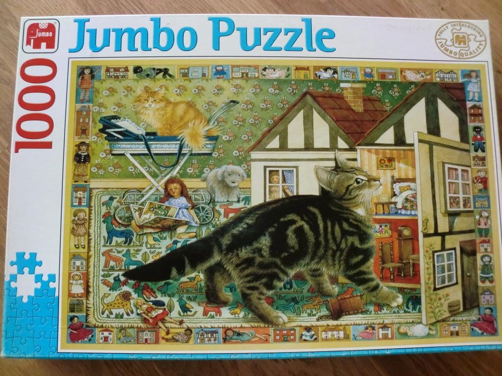 Legpuzzel Kat op ontdekkingsreis, 1000 stukjes, Hobby en Vrije tijd, Ophalen of Verzenden, 500 t/m 1500 stukjes, Zo goed als nieuw