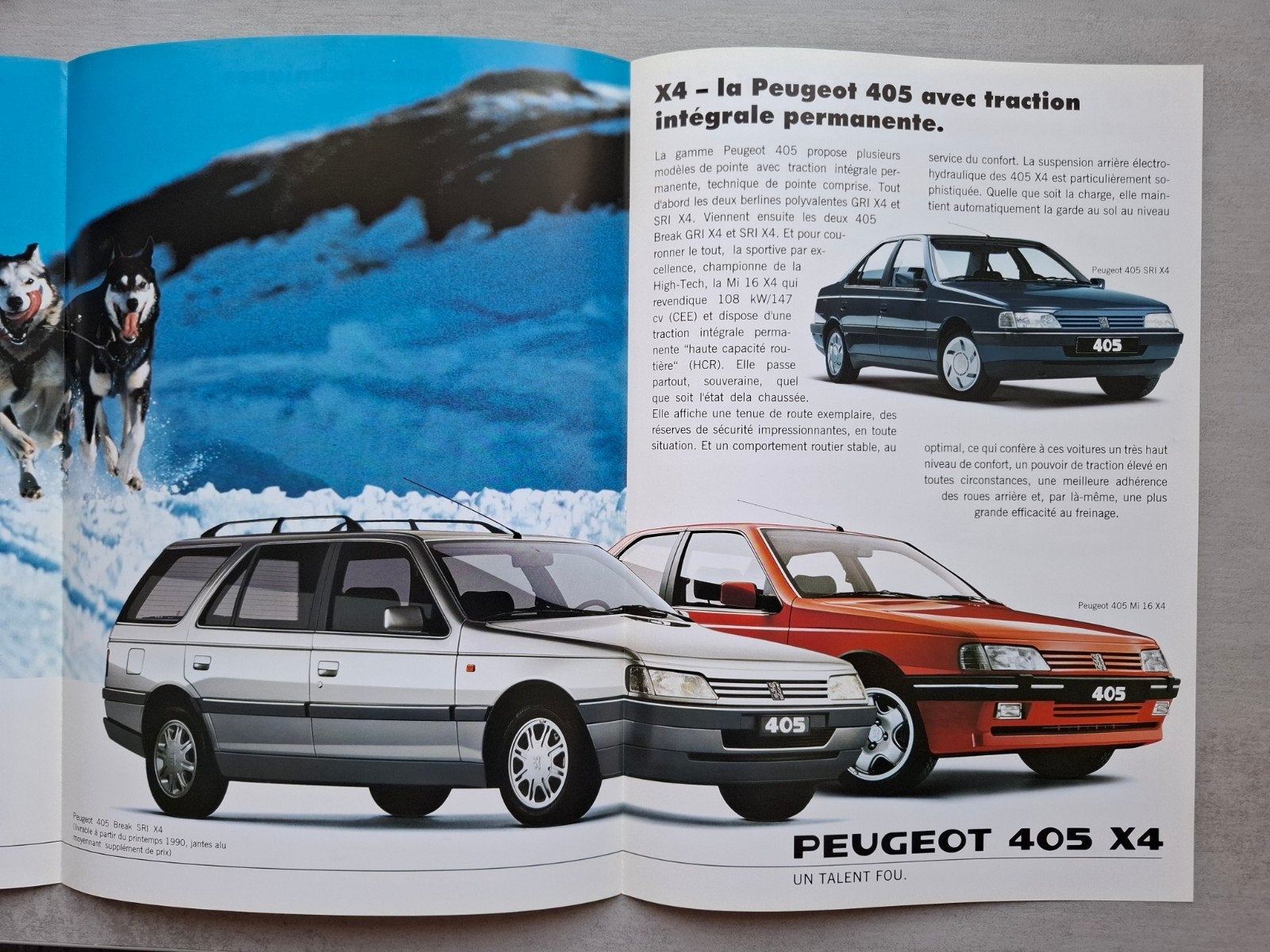 Peugeot 405 X4 folder - 1990, Ophalen of Verzenden, Zo goed als nieuw, Peugeot
