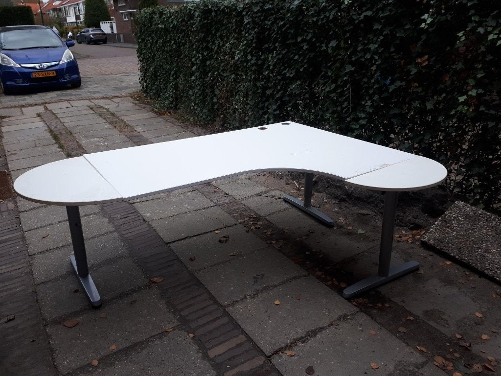 wit buro / bureau Ikea wit, Ophalen, 160 cm, Gebruikt, Hoekbureau