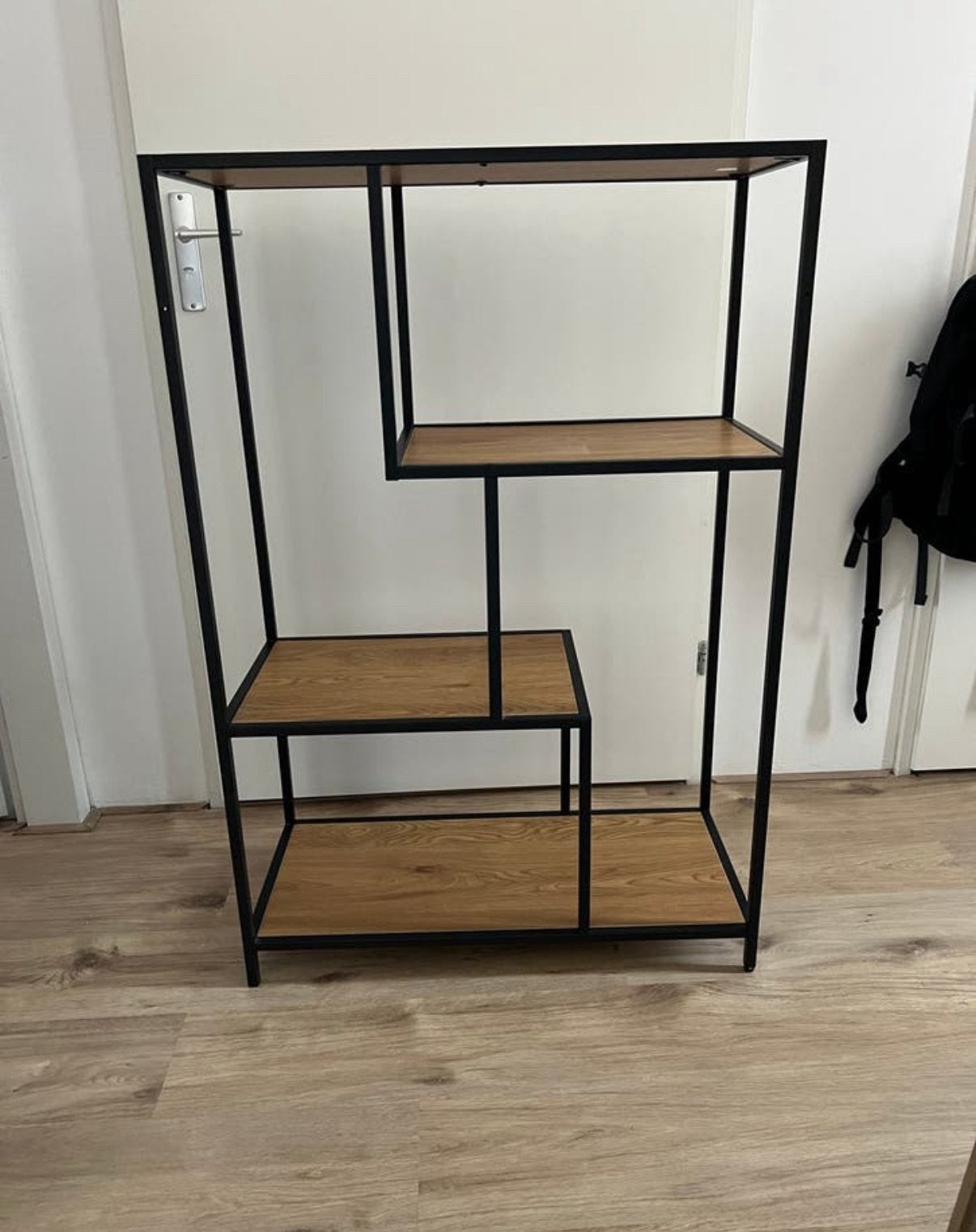 Houten stalen boeken/wandkast, Ophalen, Zo goed als nieuw, Minder dan 150 cm, 150 tot 200 cm