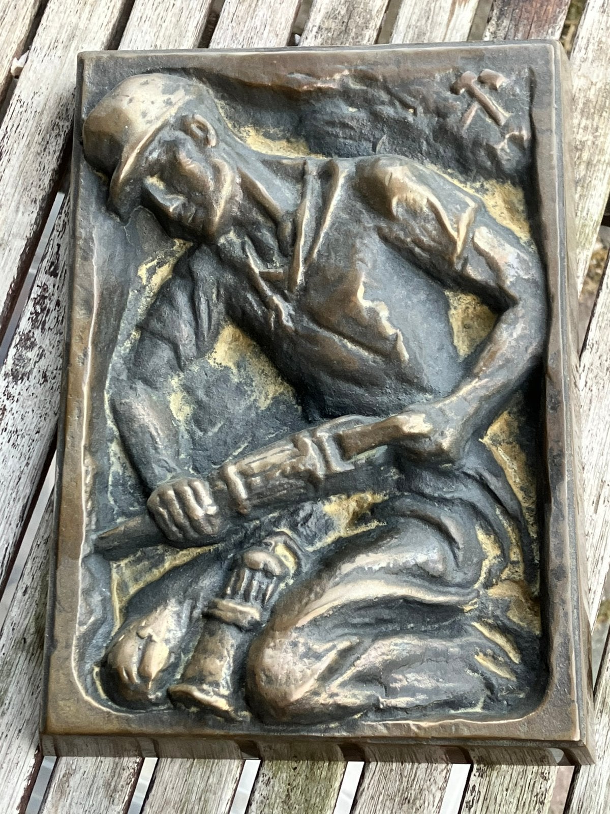 Zware plaquette mijnwerker mijnen staatsmijnen, Ophalen of Verzenden