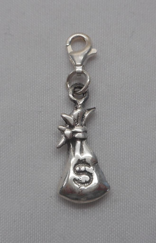 Zilveren afneembare Charm bedel geldbuidel nr.914, Overige merken, Verzenden, Zo goed als nieuw, 1 bedel