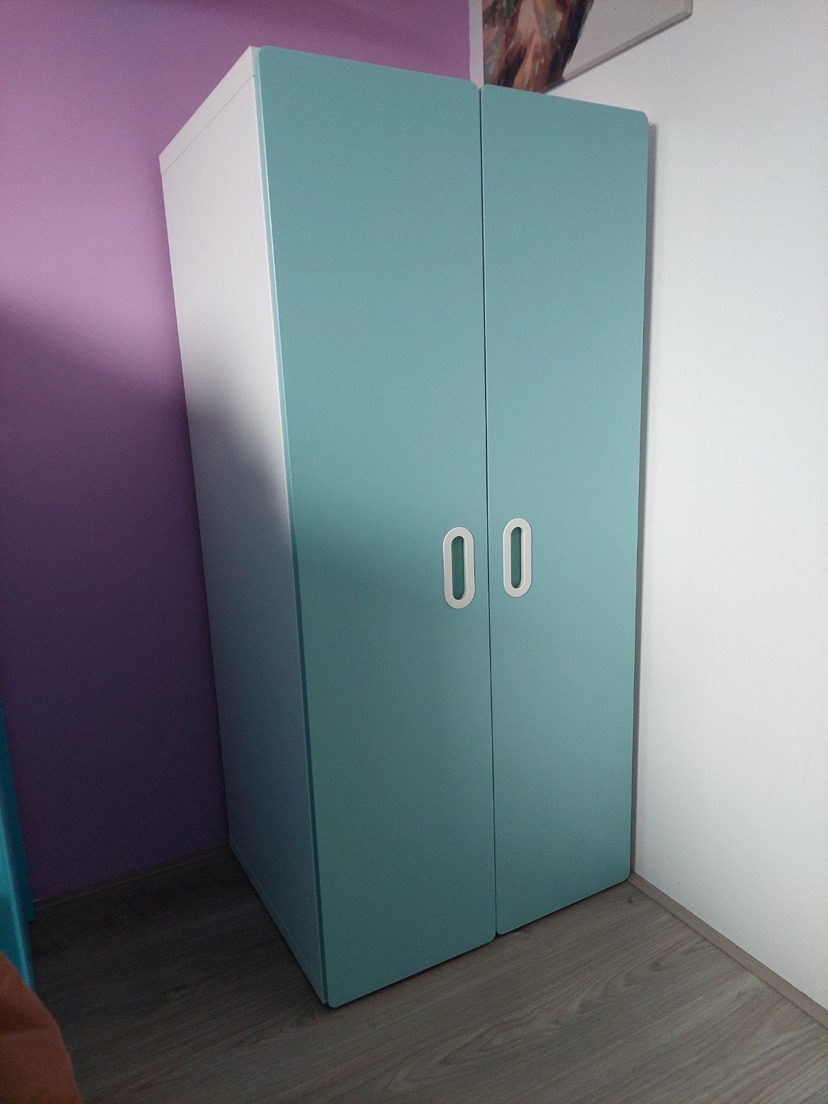 IKEA STUVA / FRITIDS kinderkledingkast - Blauw/Wit, Ophalen, Gebruikt, 50 tot 70 cm, 105 cm of meer