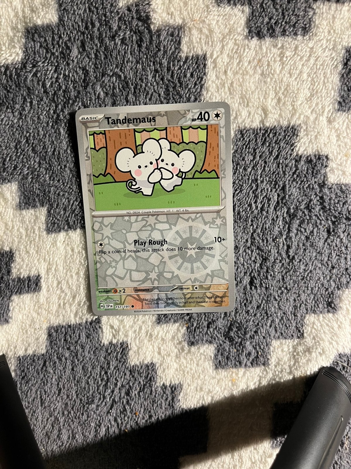 Tandemaus Holo Pokémon Kaart 157/191 - Goede Staat, Ophalen of Verzenden, Zo goed als nieuw, Losse kaart, Foil