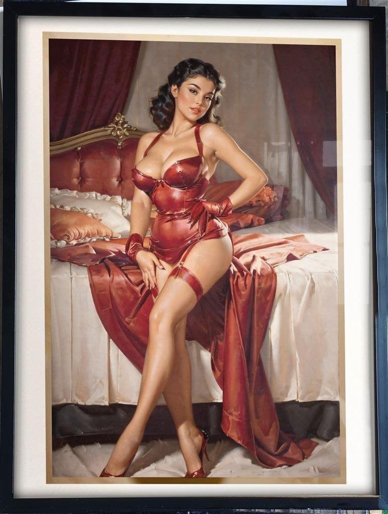[ Poster in Frame] Sexy Retro Pin up in Lingerie art, Verzenden, Nieuw, A1 t/m A3, Film en Tv