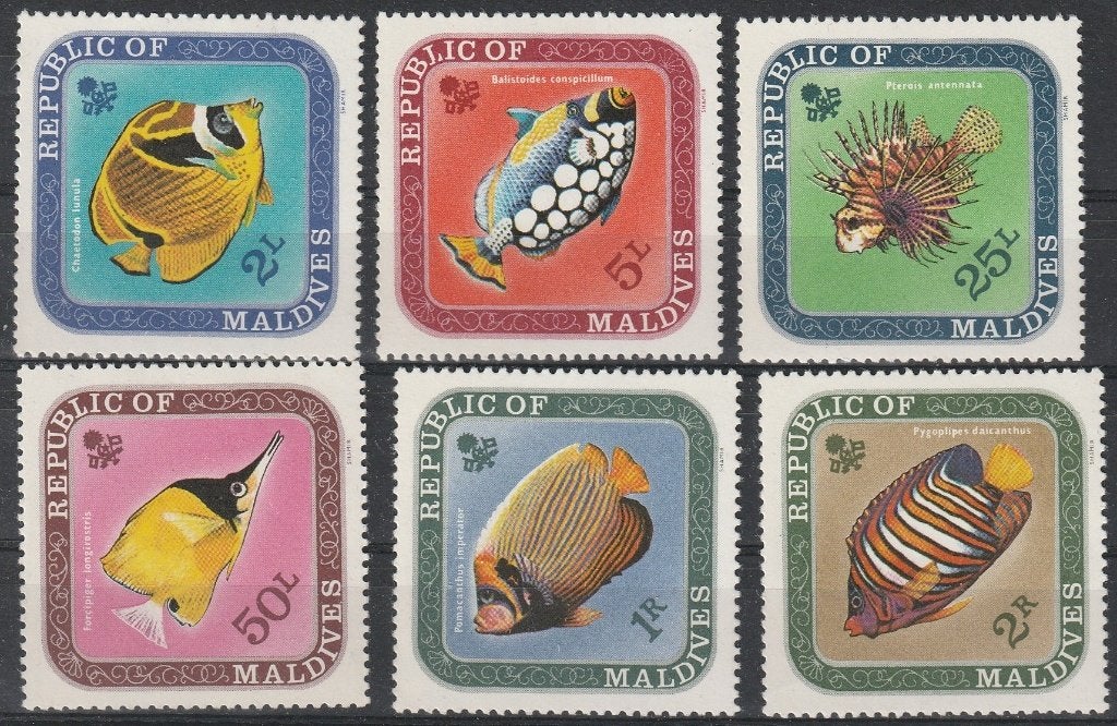 3373. Maldiven 313/18 pfr. Vissen, Verzenden, Postfris, Oost-Azië
