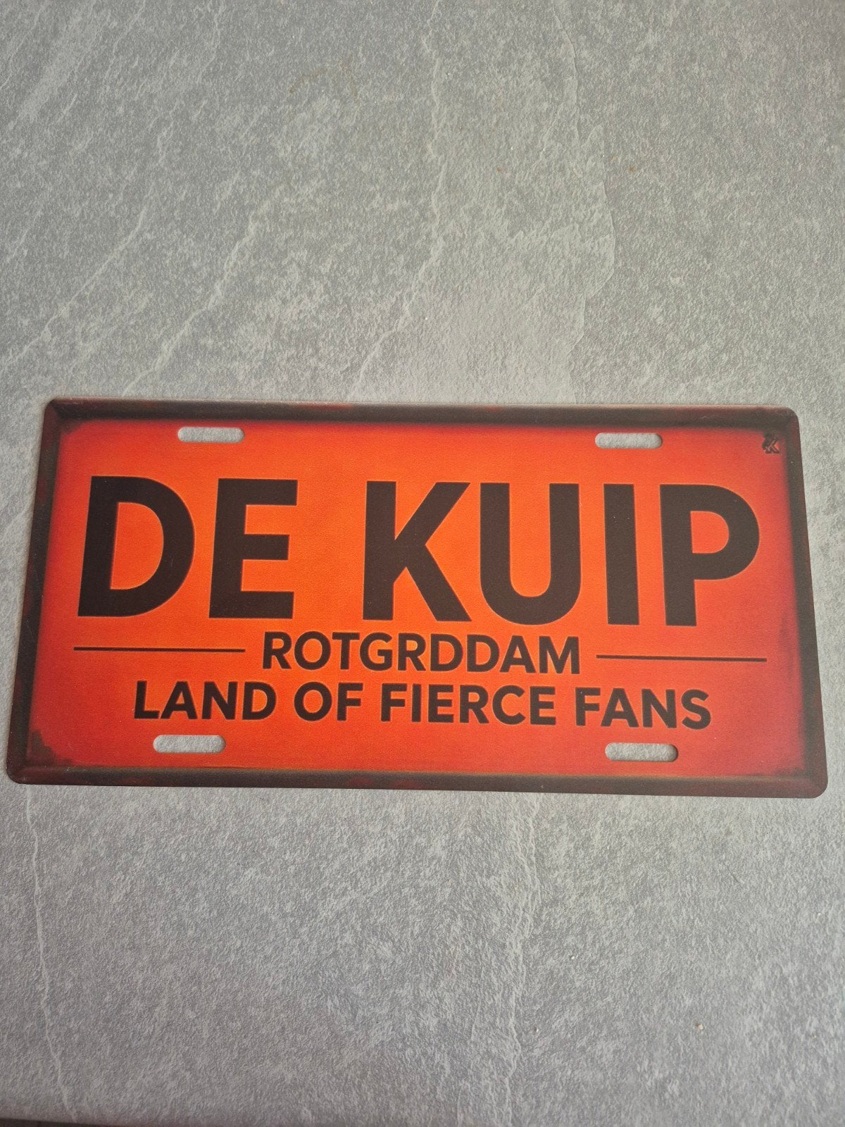 De Kuip Rotgrddam Land of Fierce Fans metalen bord, Verzamelen, Ophalen of Verzenden, Nieuw, Reclamebord