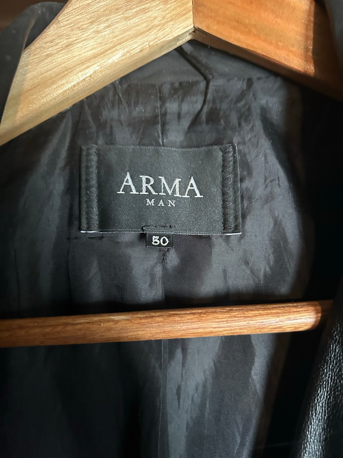 ARMA MAN Leren Jas Zwart Maat 50, Kleding | Heren, Jassen | Zomer, Ophalen, Gedragen, Maat 48/50 (M), Zwart