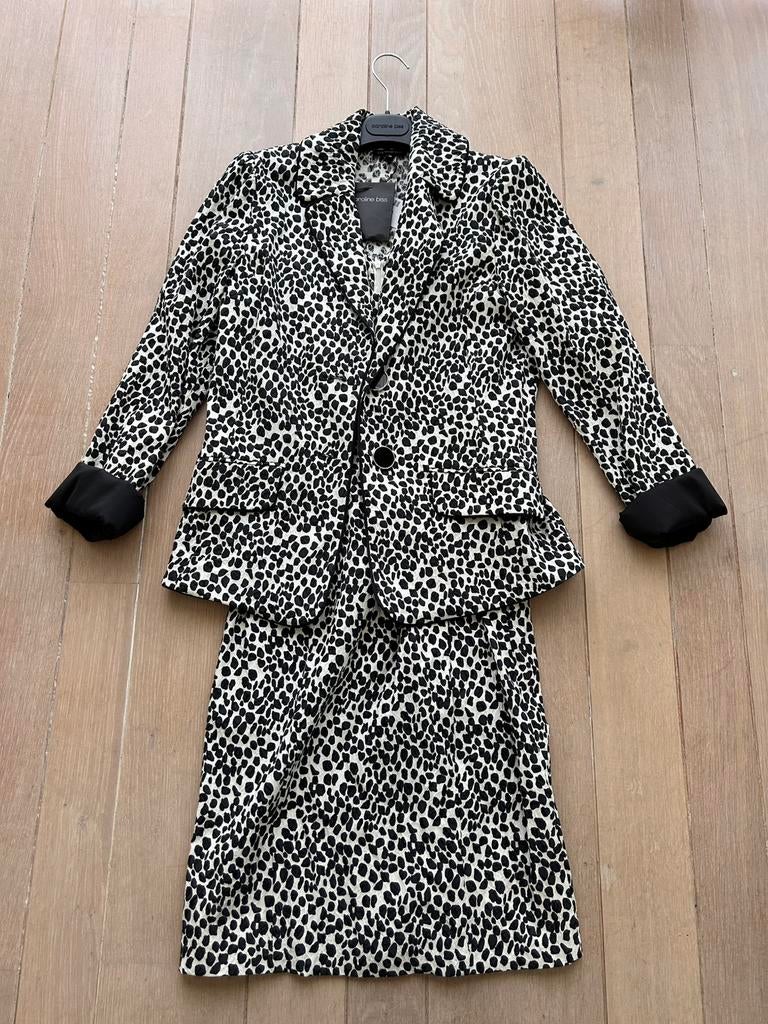 Caroline Biss blazer + jurk set – leopard print – maat S, Ophalen of Verzenden, Nieuw, Zwart