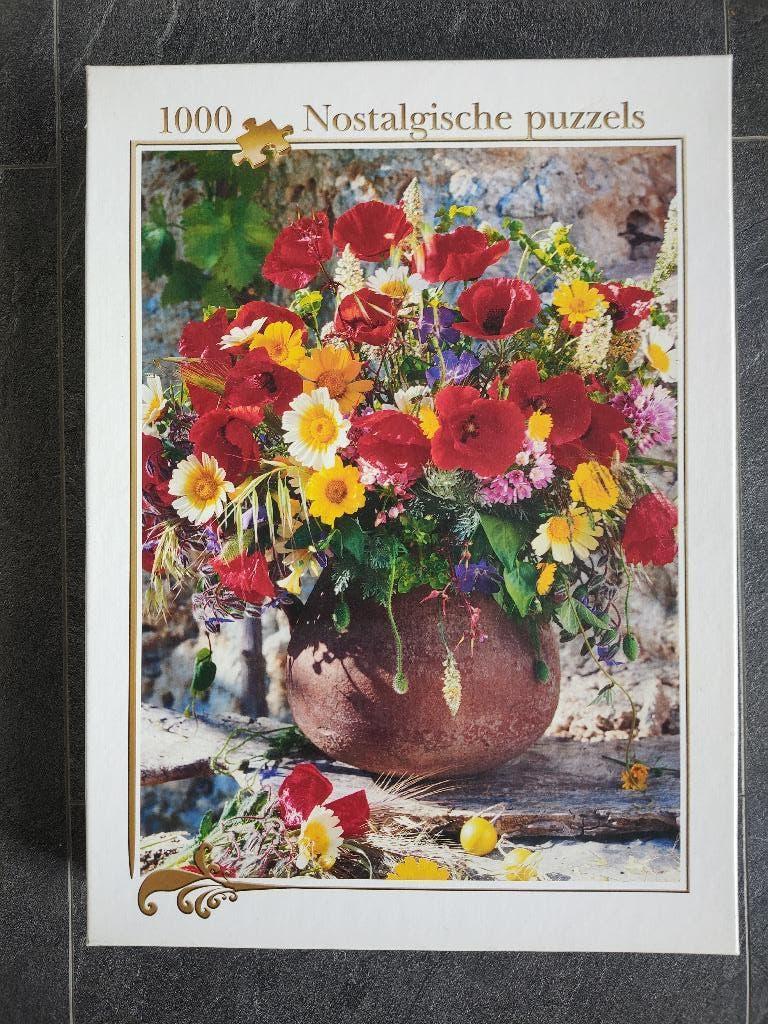 Bloemenvaas - nostalgische puzzel (1000), Ophalen, 500 t/m 1500 stukjes, Zo goed als nieuw, Legpuzzel