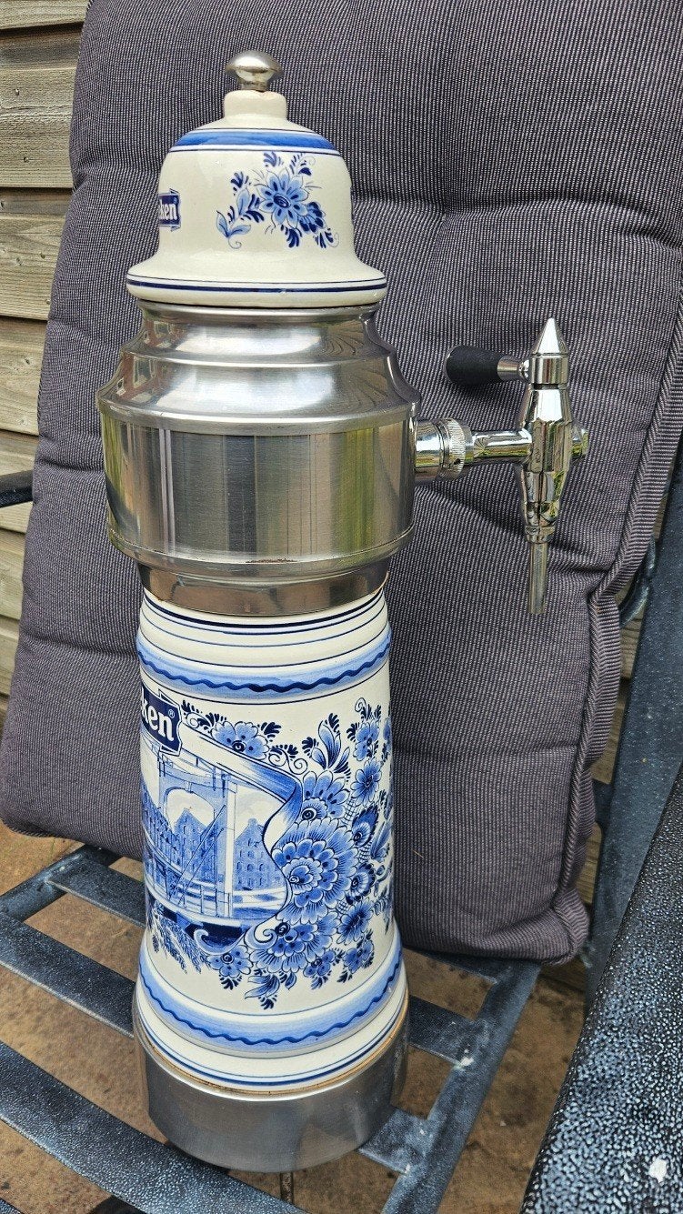 Unieke Heineken biertap in Delfts blauw, Verzamelen, Ophalen of Verzenden, Gebruikt, Overige typen, Heineken