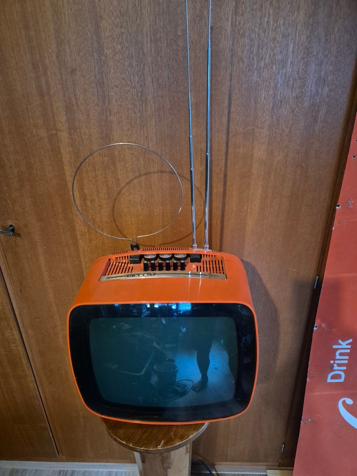 Vintage Indesit MOD. T12" SL MATR. 771 TV - Oranje Retro, Ophalen of Verzenden
