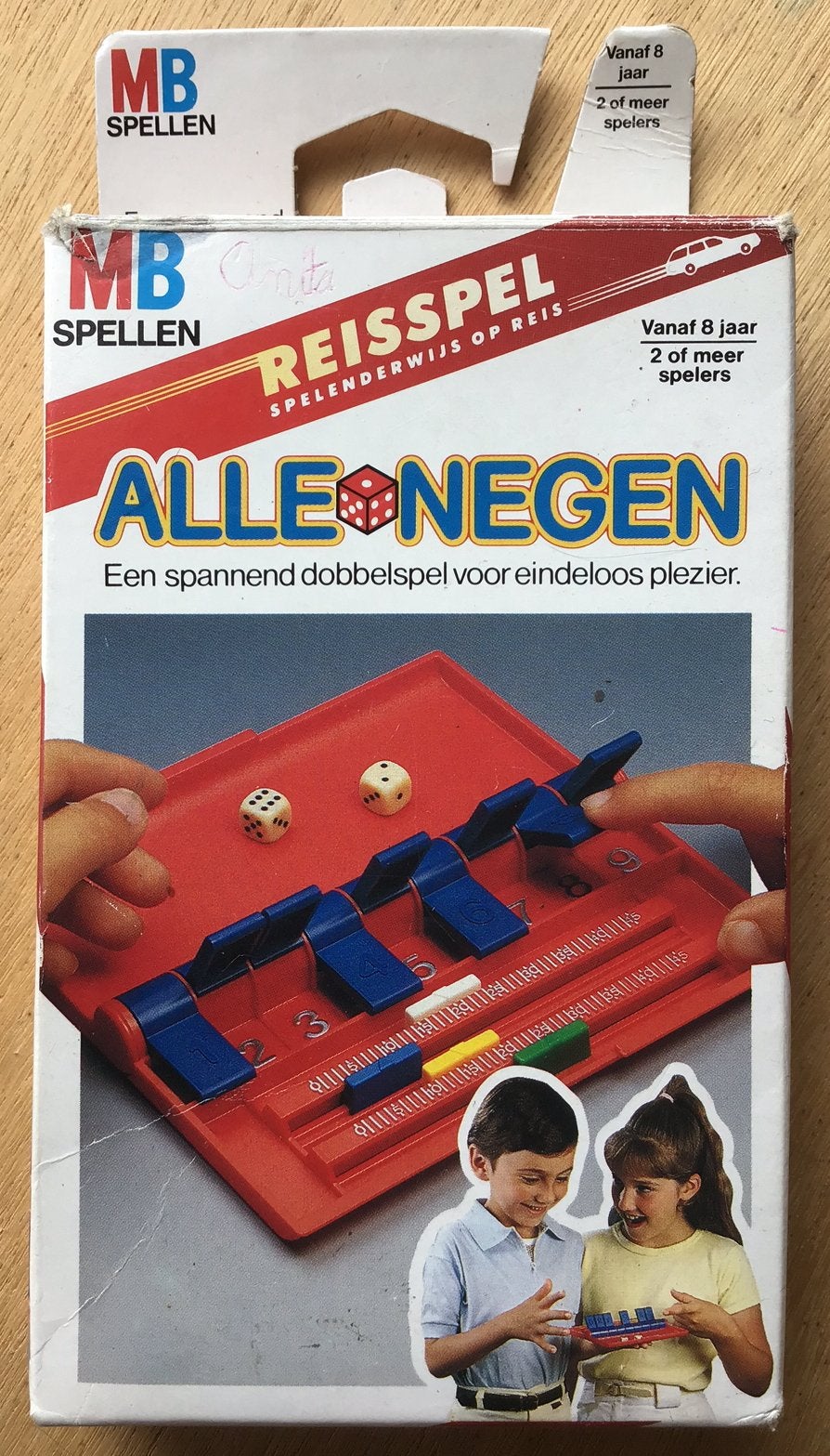Vintage Alle🎲Negen - vanaf 8 jaar - ZGAN, Hobby en Vrije tijd, MB spellen, Ophalen of Verzenden, Zo goed als nieuw, Een of twee spelers