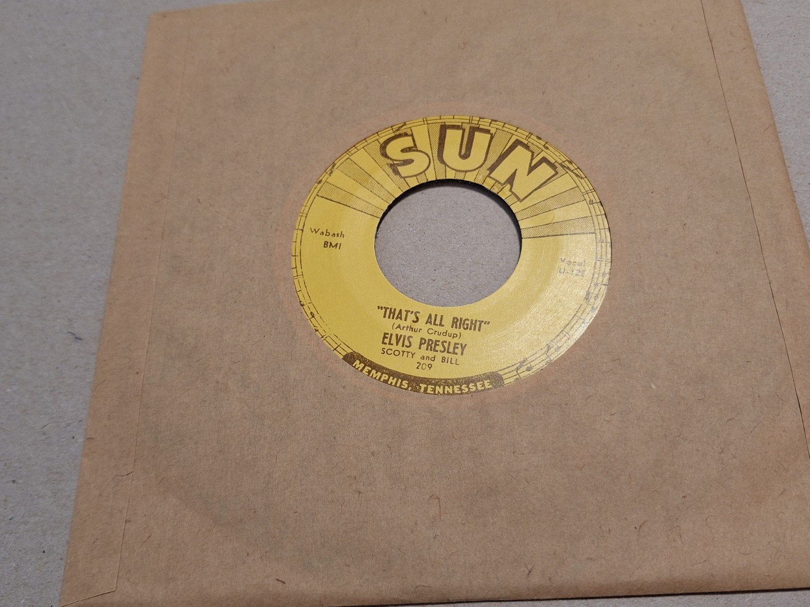 Elvis Presley - That's All Right - Sun Records Single, Gebruikt, Verzenden, 7 inch, Single