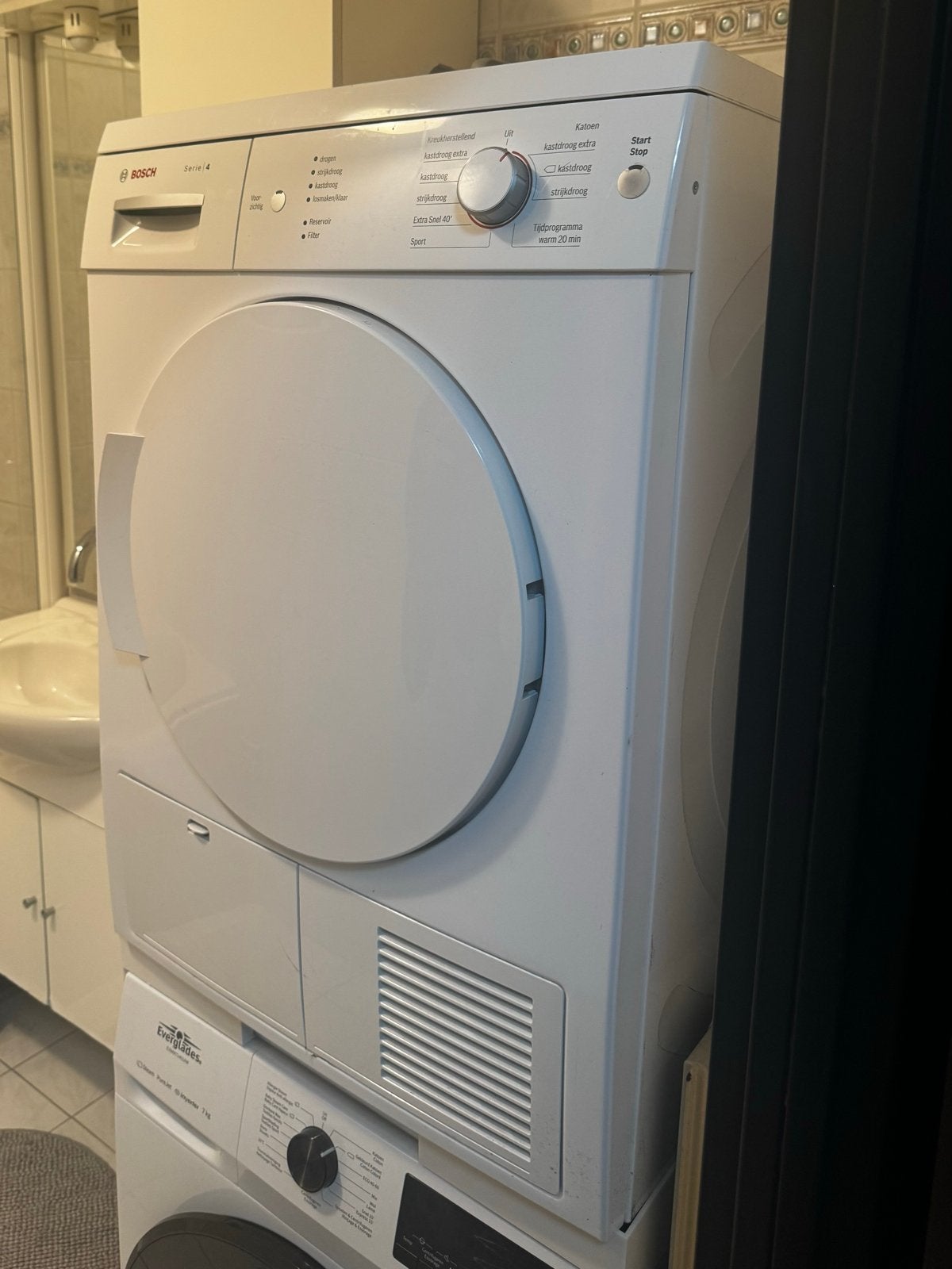 Bosch Serie 4 Wasdroger Condens, Ophalen, 6 tot 8 kg, Gebruikt, Voorlader