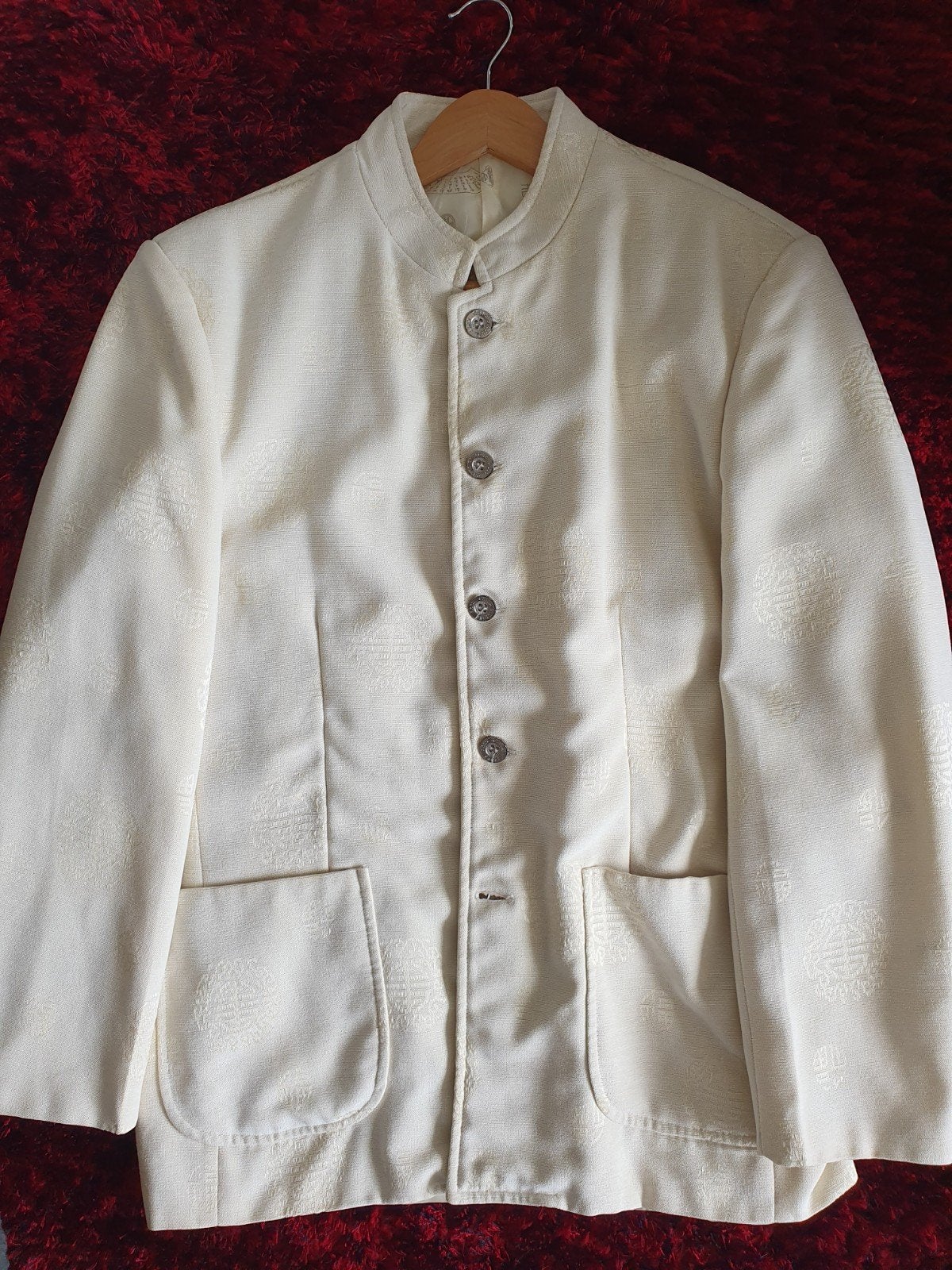 Vintage Chinese jasje met opstaande kraag en patronen, Ophalen of Verzenden, Zo goed als nieuw, Onbekend