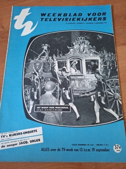 TV magazine 1959 Prinsjesdag Beatrix Herbert Joeks Rita Reys, Ophalen of Verzenden, 1940 tot 1960, Nederland, Tijdschrift