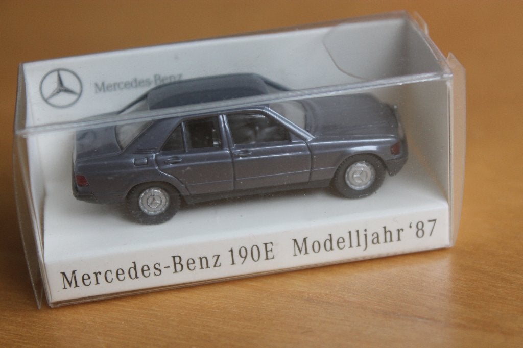 Wiking reclamemodel: metallic blauwgrijze Mercedes 190 E, Ophalen of Verzenden, Zo goed als nieuw, Auto, Wiking
