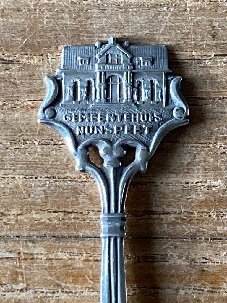 Vintage GN Gero verzilverde theelepel gemeentehuis Nunspeet, Ophalen of Verzenden