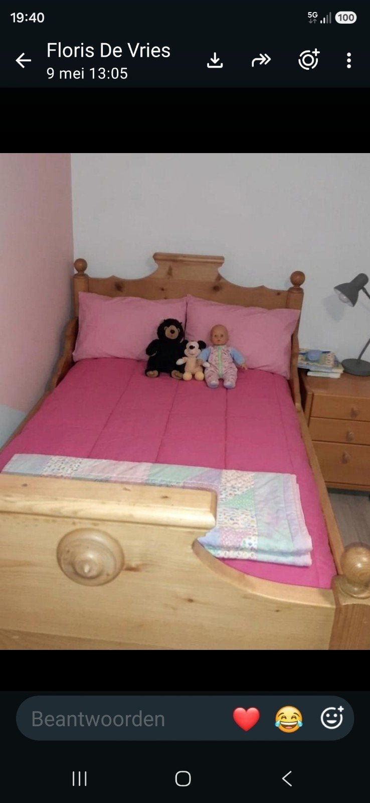 grenen twijfelaar, Huis en Inrichting, Slaapkamer | Bedden, Ophalen, Gebruikt, 190 cm of minder, Twijfelaar