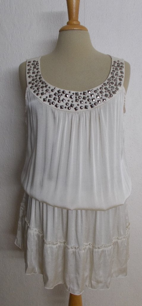 Mooi beige silk tuniek/jurkje van Hale Bob! M, Maat 38/40 (M), Verzenden, Beige, Zo goed als nieuw